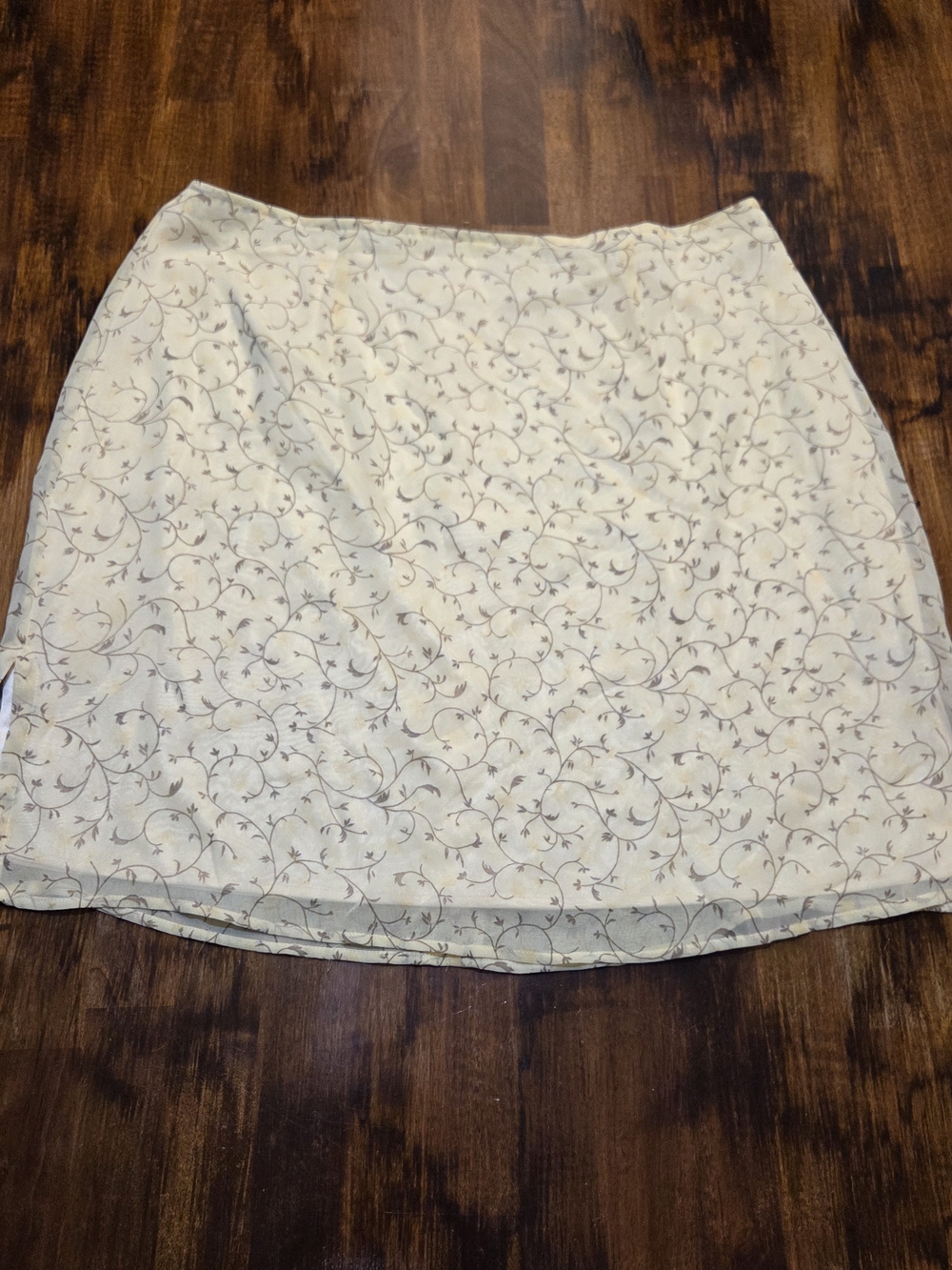 Copper Key Y2K inspired Mini Skirt Floral Butter Yellow Chiffon Cottegcore Flowy